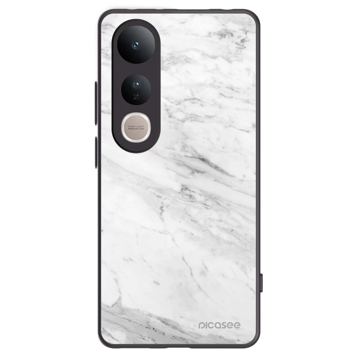 Picasee Μαύρη θήκη σιλικόνης για Vivo V50 Lite 5G - White marble
