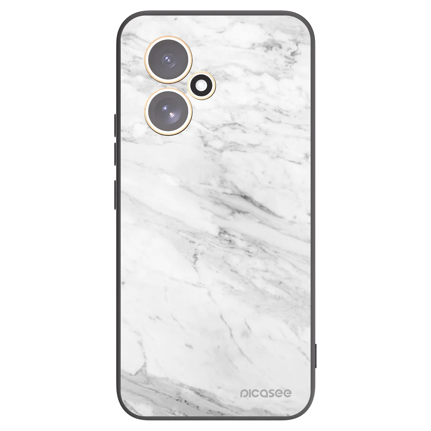 Picasee Μαύρη θήκη σιλικόνης για Honor 400 5G - White marble
