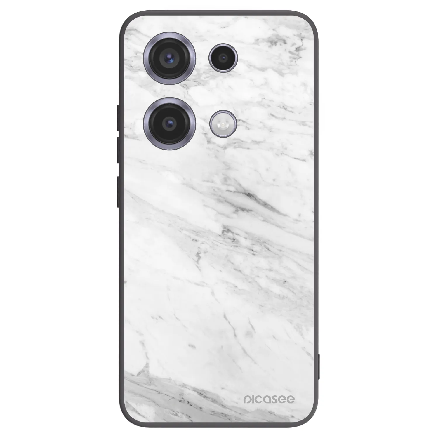 Picasee Μαύρη θήκη σιλικόνης για Xiaomi Redmi Note 14S - White marble
