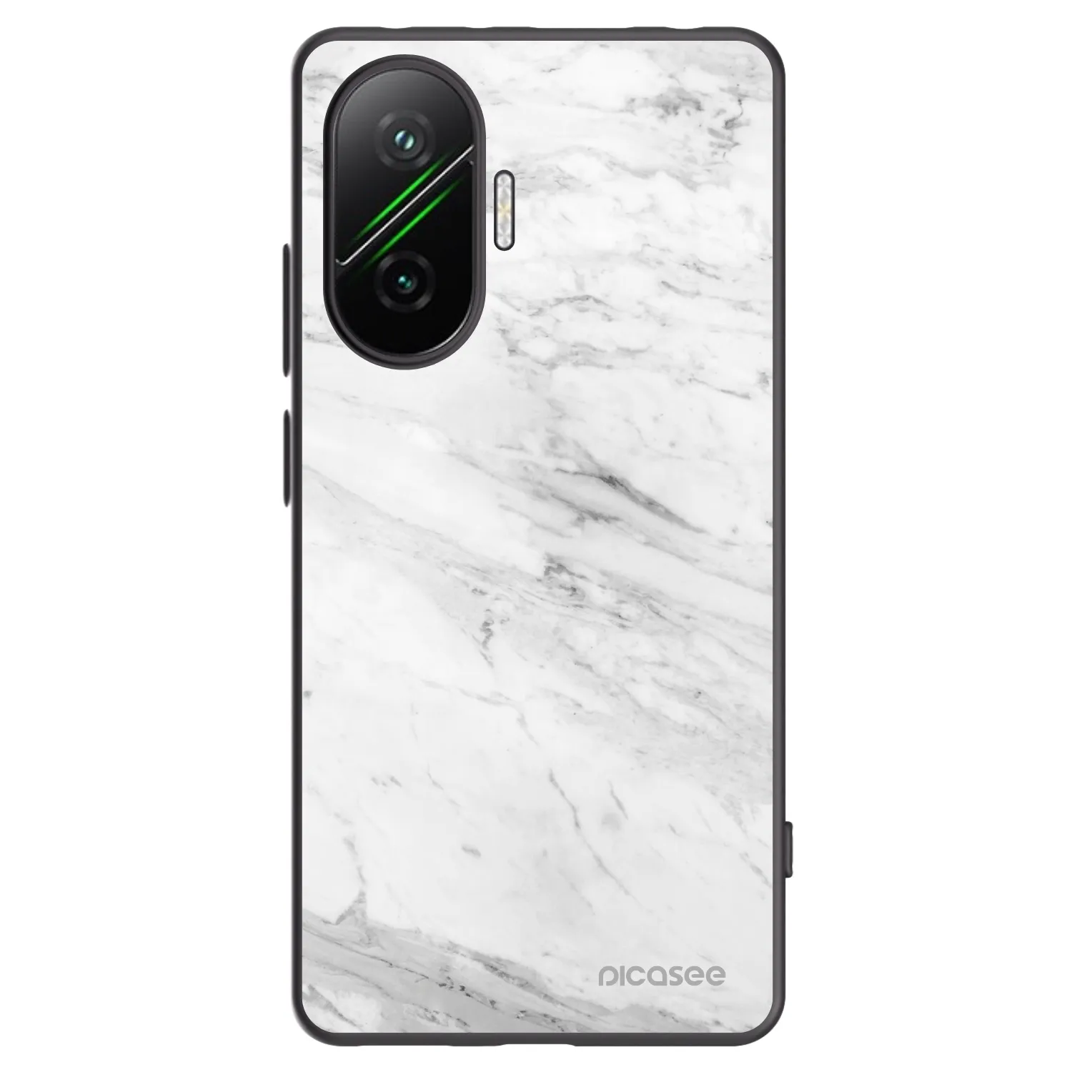 Picasee Μαύρη θήκη σιλικόνης για Xiaomi Poco F7 5G - White marble