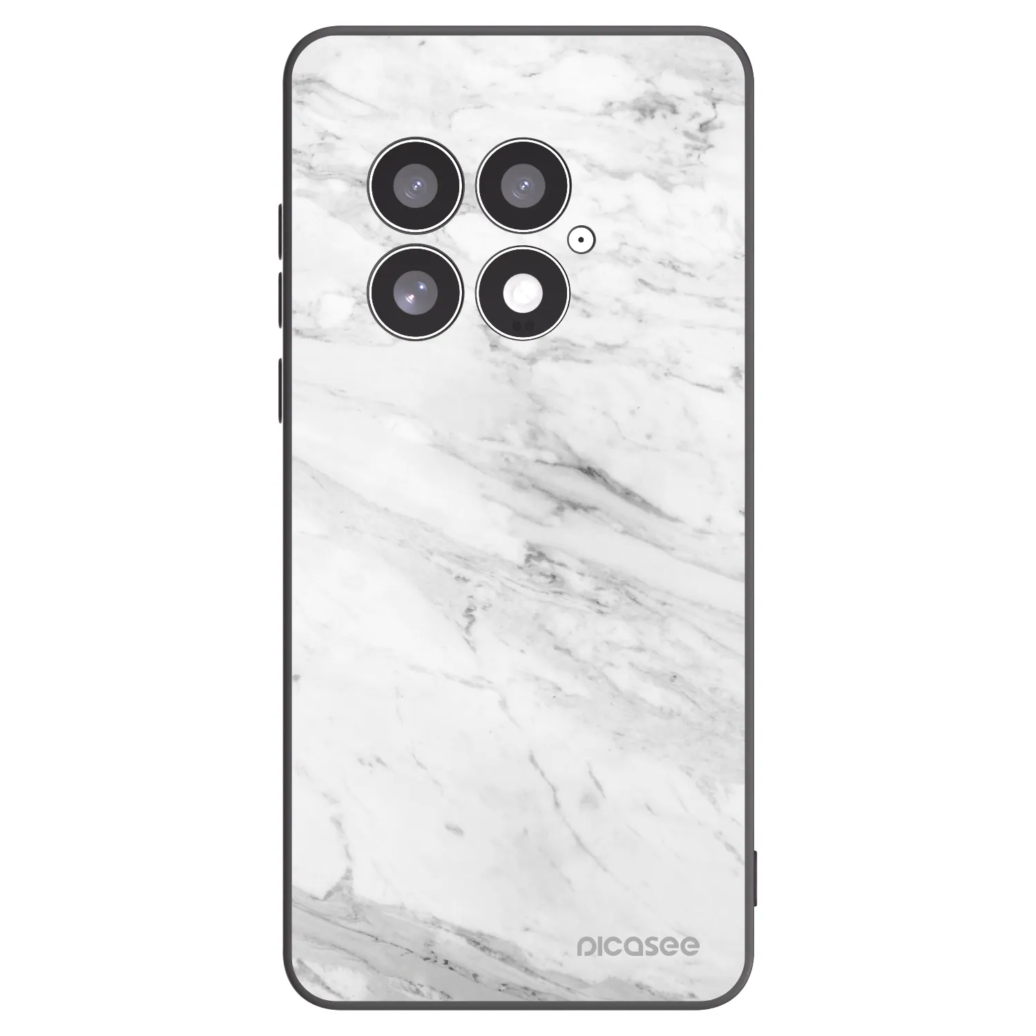Picasee Μαύρη θήκη σιλικόνης για OnePlus 13 5G - White marble