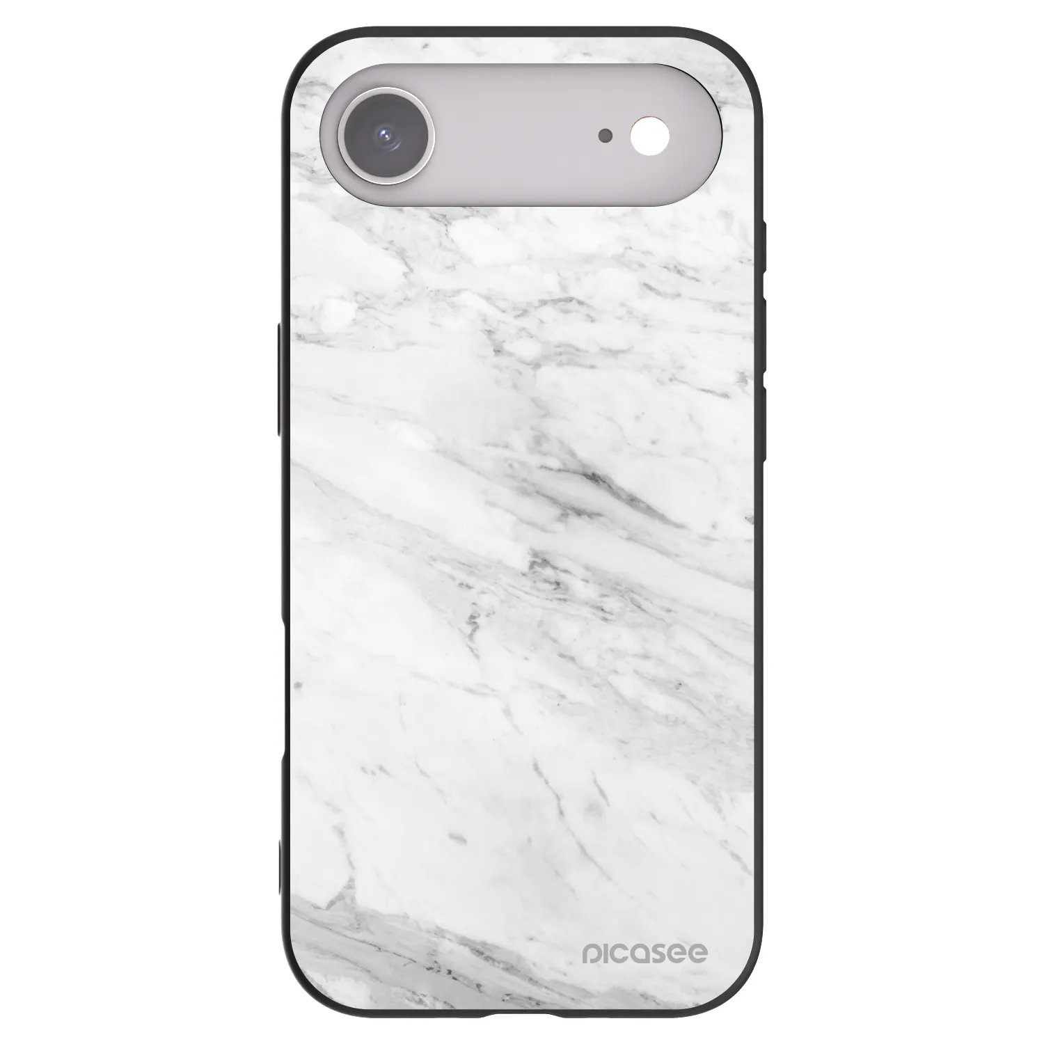 Picasee Μαύρη θήκη σιλικόνης για Apple iPhone Air - White marble