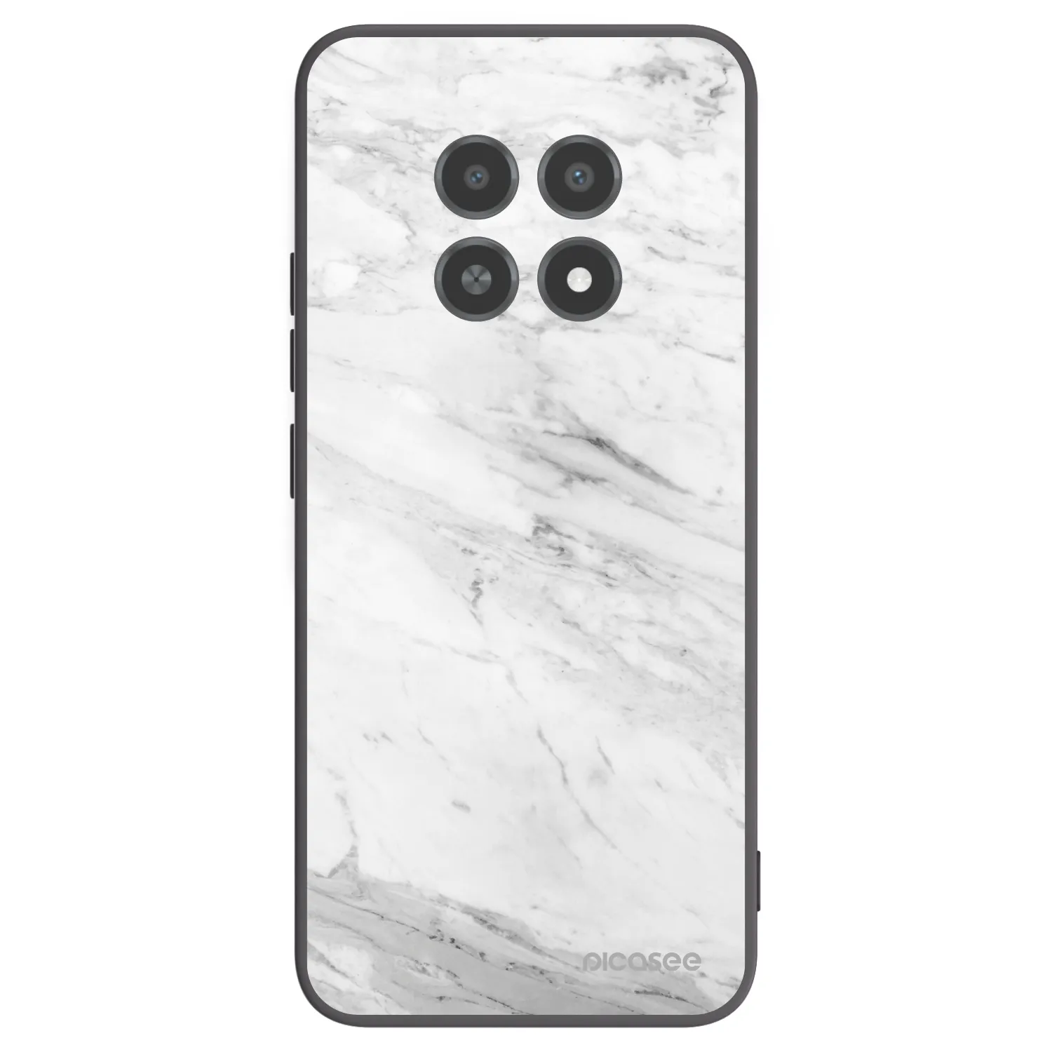 Picasee Μαύρη θήκη σιλικόνης για Realme 12X - White marble
