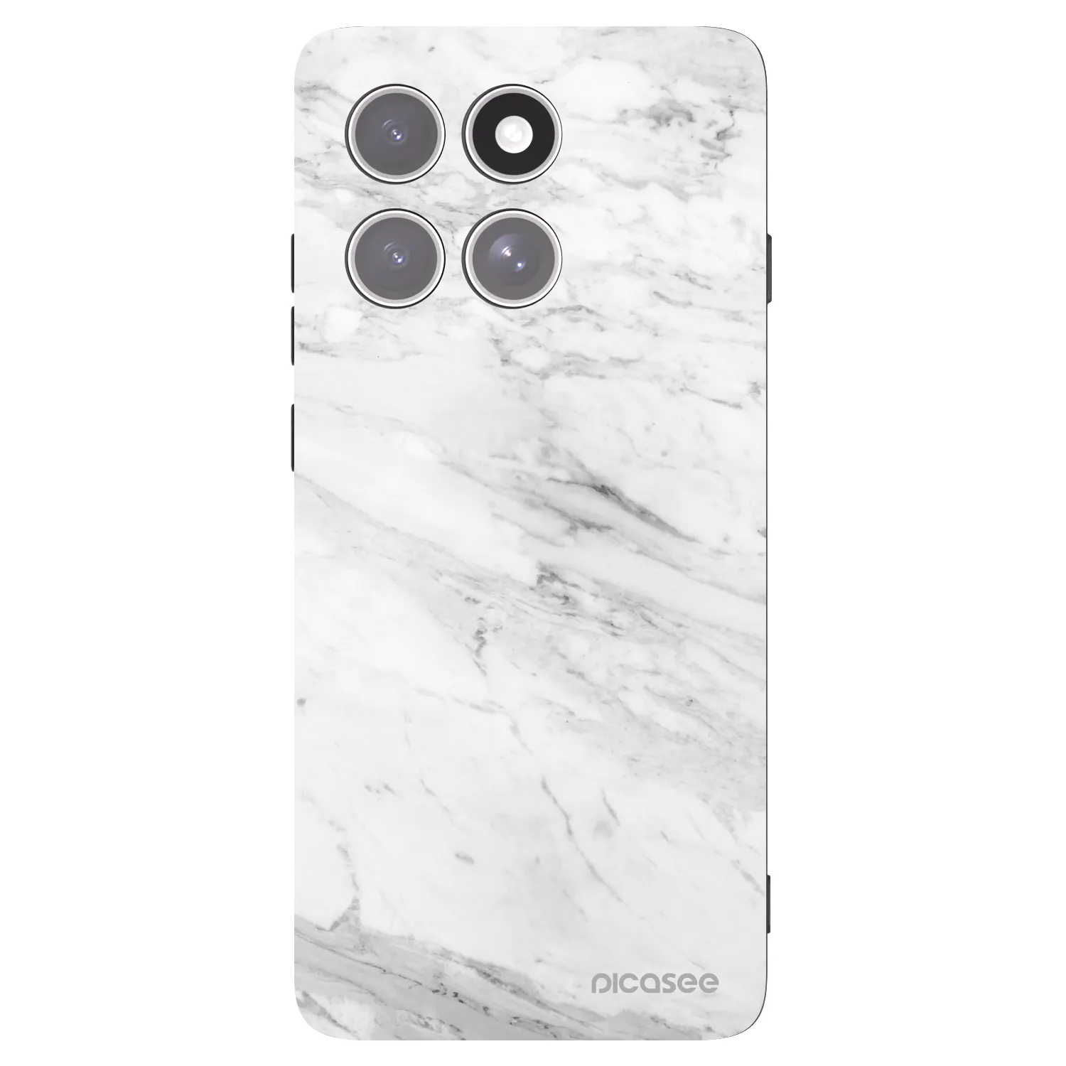 Picasee Μαύρη θήκη σιλικόνης για Motorola Edge 60 Pro - White marble
