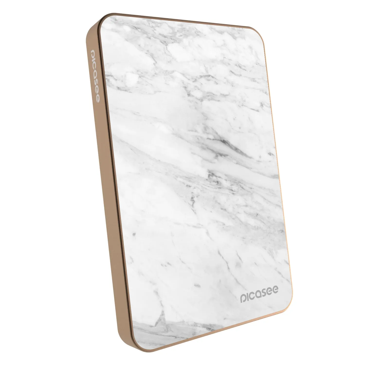 Picasee Powerbank με MagSafe 5 000 mAh Χρυσαφένιος - White marble