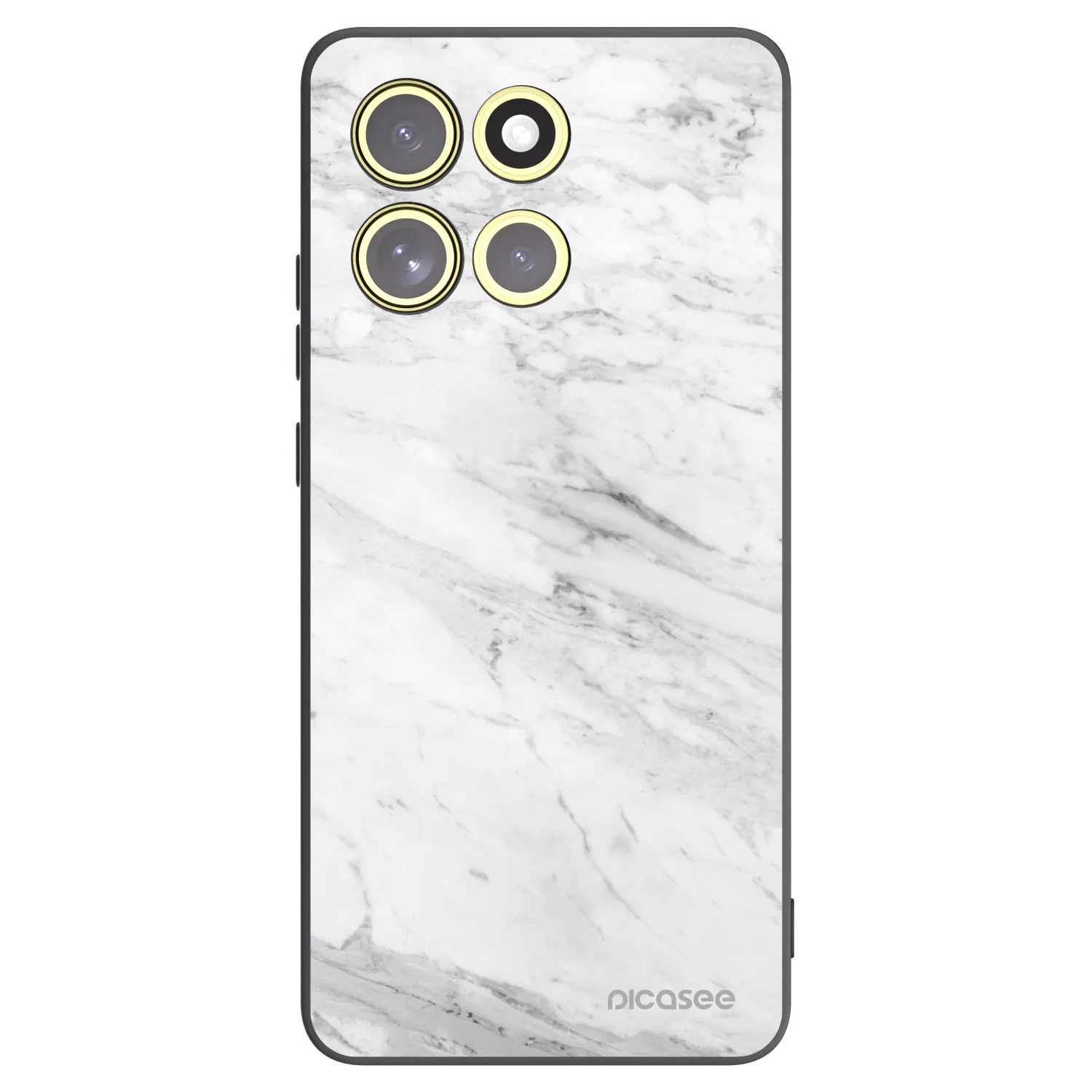 Picasee Μαύρη θήκη σιλικόνης για Motorola Moto G86 5G - White marble