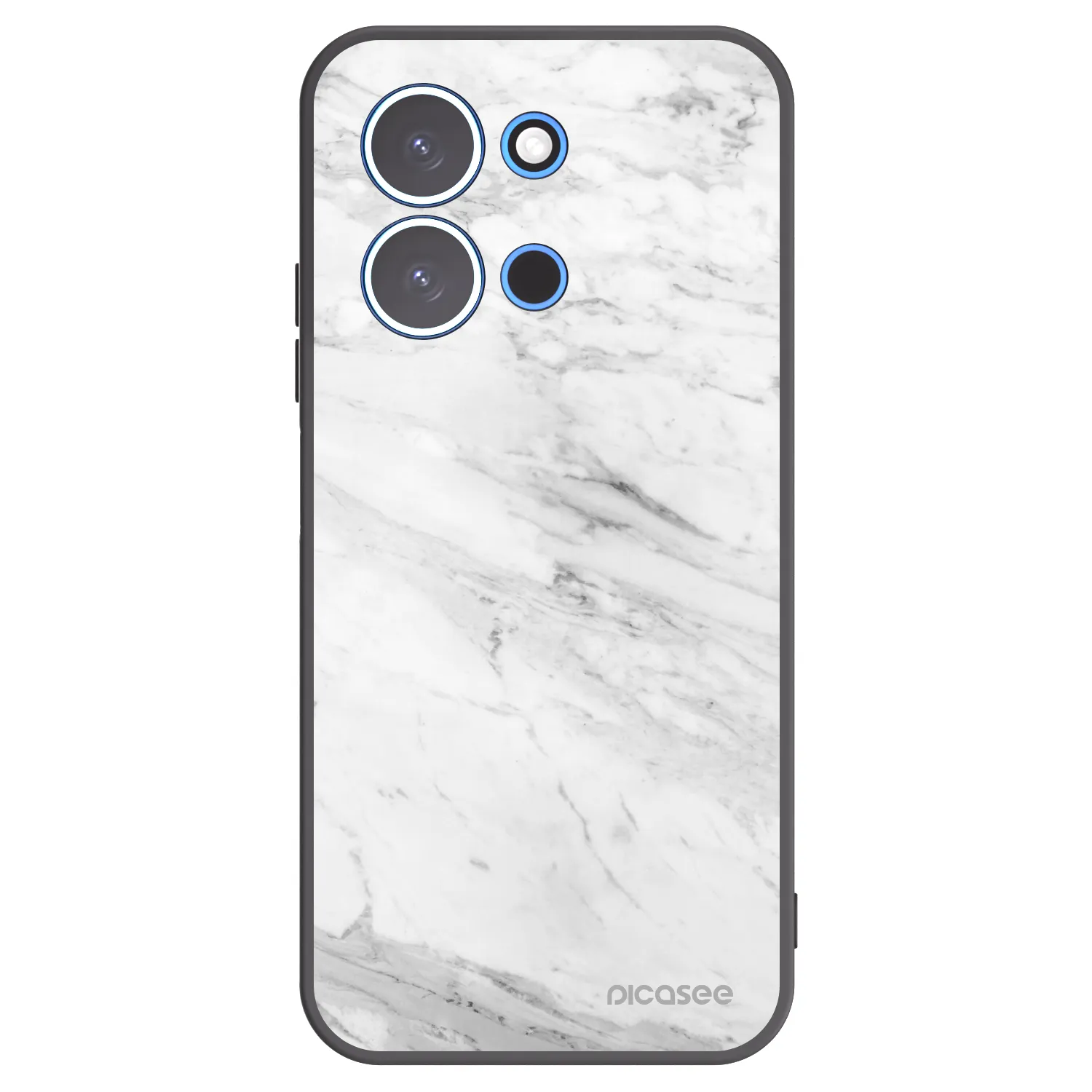 Picasee Μαύρη θήκη σιλικόνης για Xiaomi Redmi 15C 4G - White marble