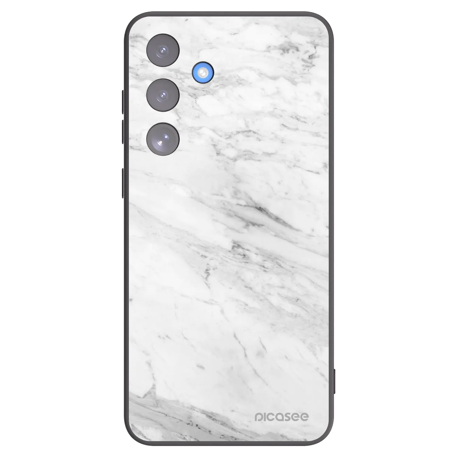 Picasee Μαύρη θήκη σιλικόνης για Samsung Galaxy S25 FE 5G - White marble