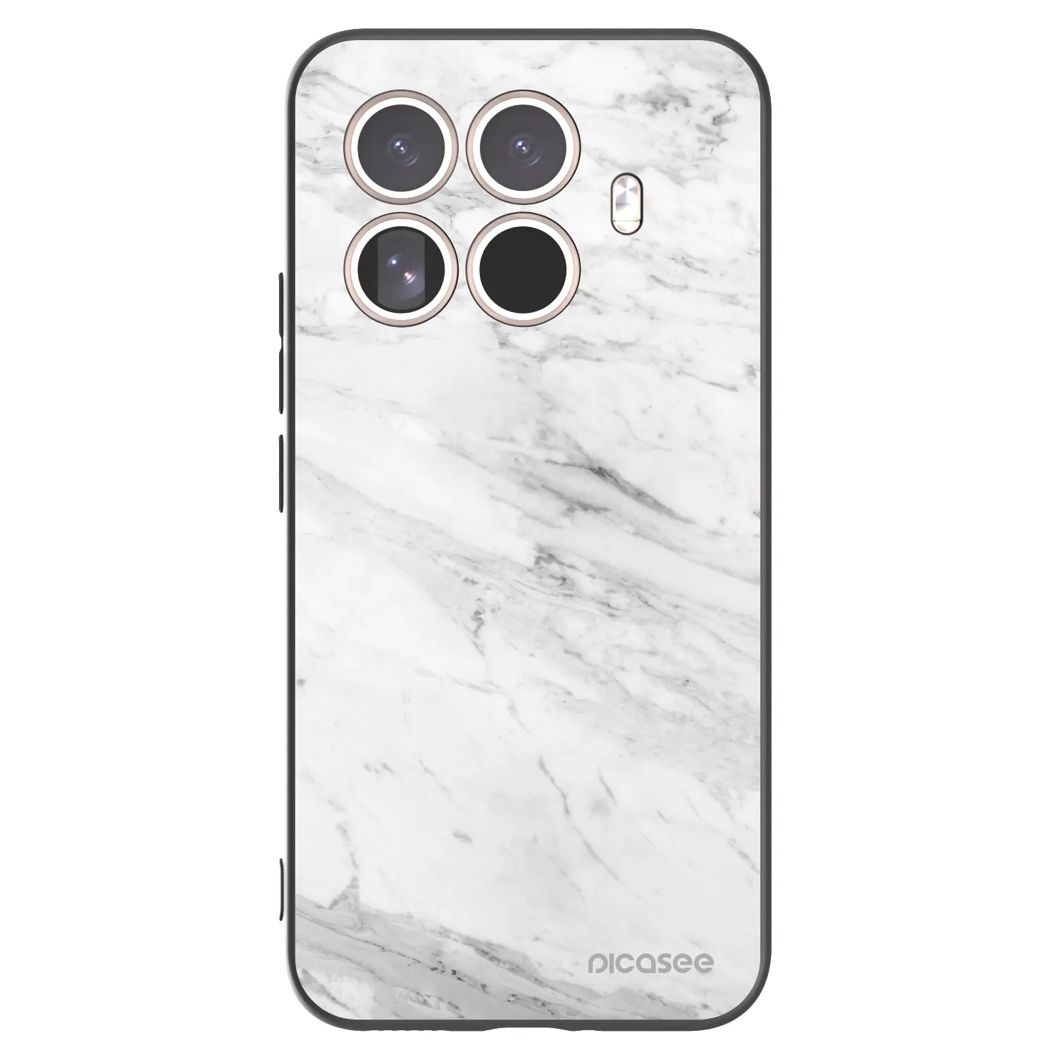 Picasee Μαύρη θήκη σιλικόνης για Xiaomi 15T Pro - White marble