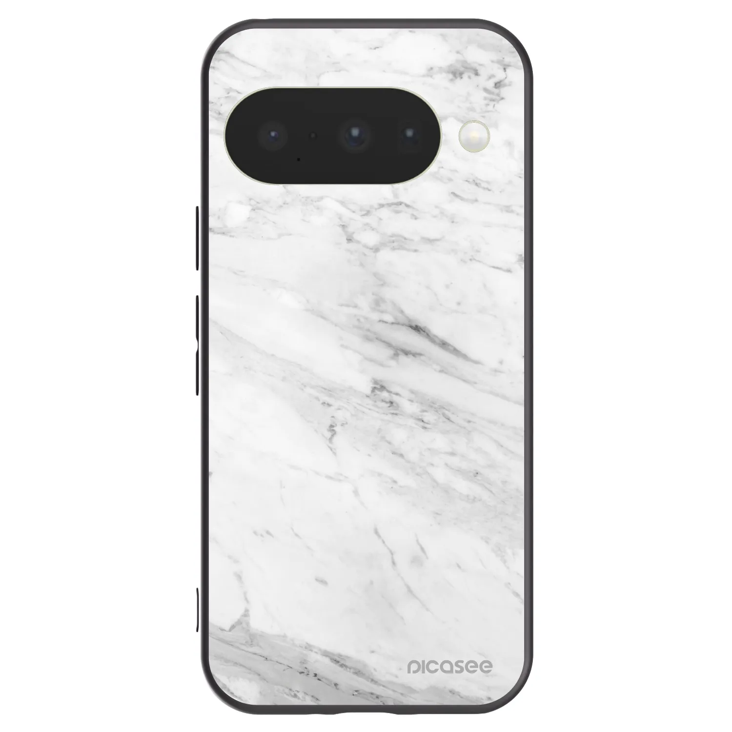 Picasee Μαύρη θήκη σιλικόνης για Google Pixel 10 - White marble
