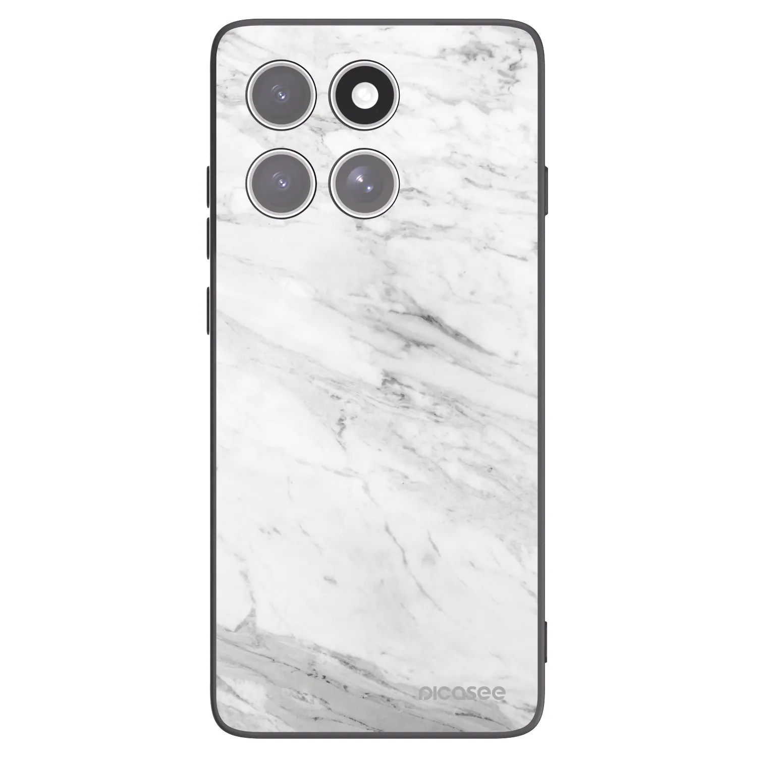 Picasee Μαύρη θήκη σιλικόνης για Motorola Edge 60 Fusion - White marble