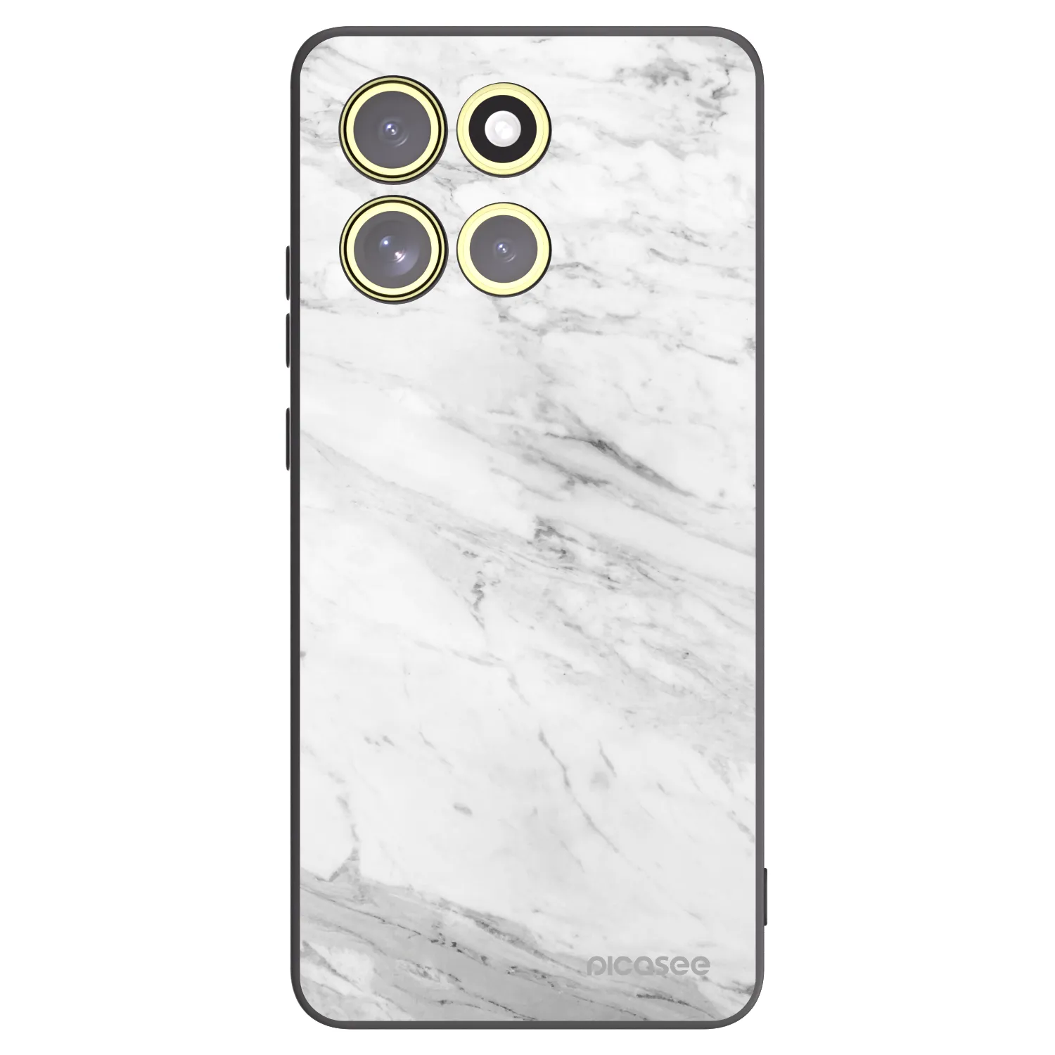 Picasee Μαύρη θήκη σιλικόνης για Motorola Moto G86 Power 5G - White marble