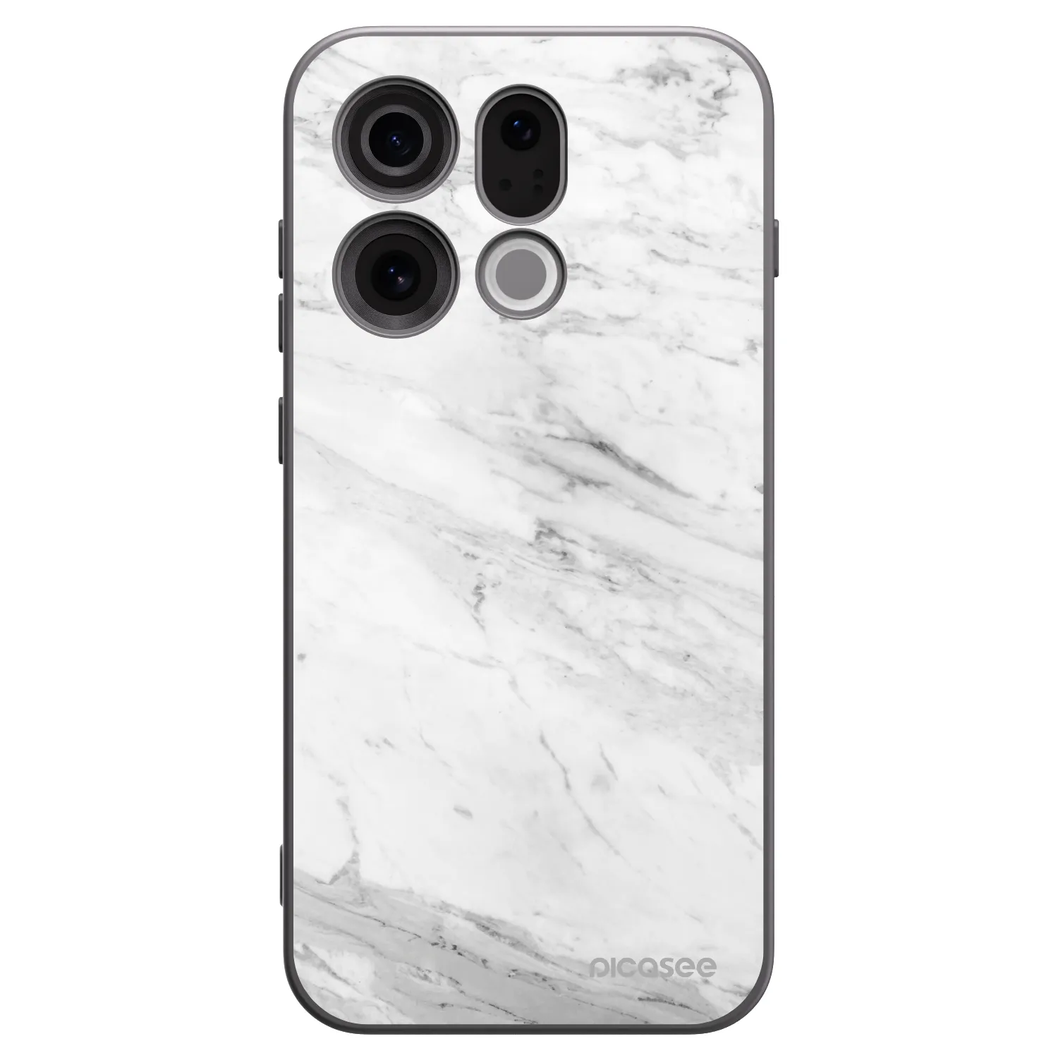 Picasee Μαύρη θήκη σιλικόνης για OPPO Find X9 - White marble