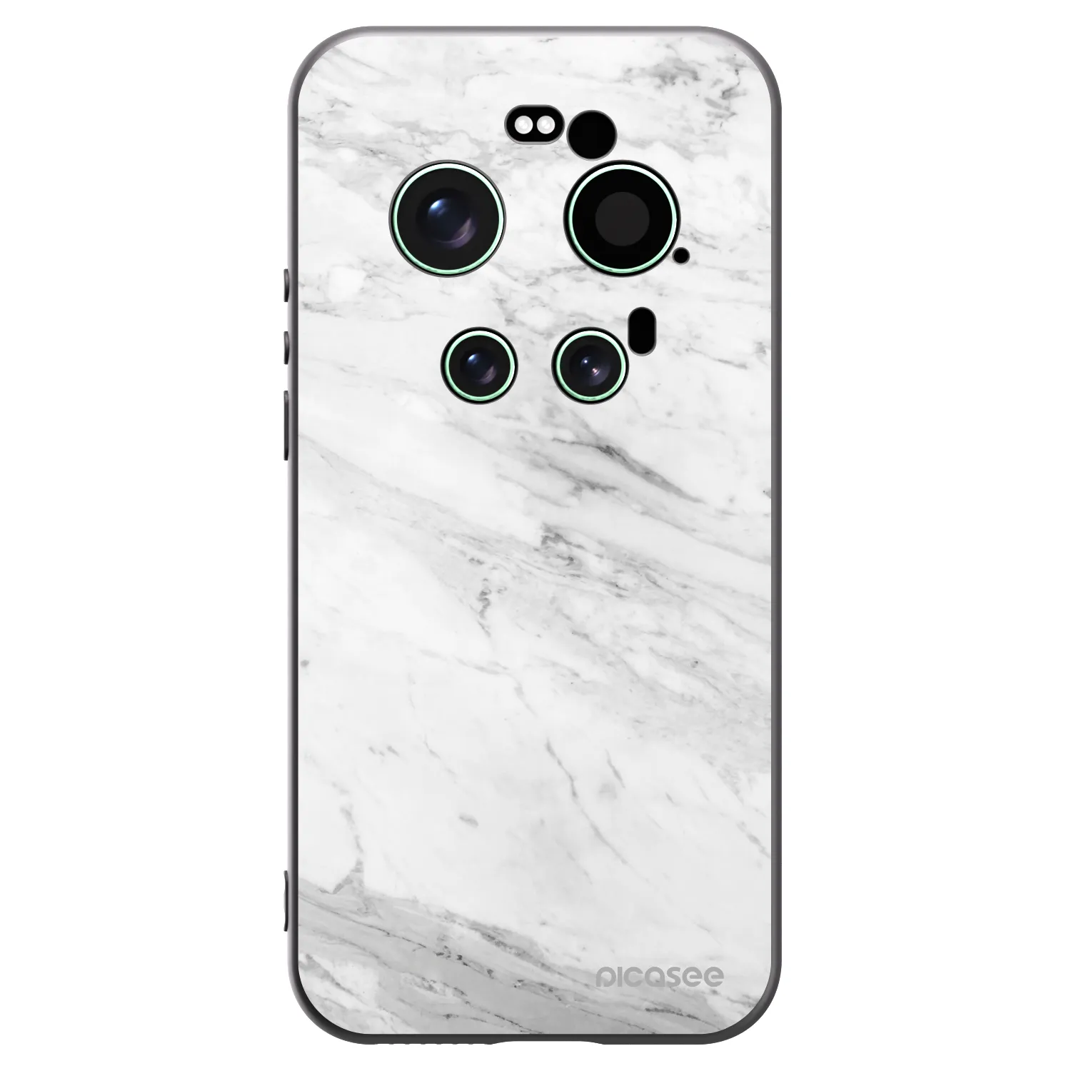Picasee Μαύρη θήκη σιλικόνης για Xiaomi 17 Ultra - White marble