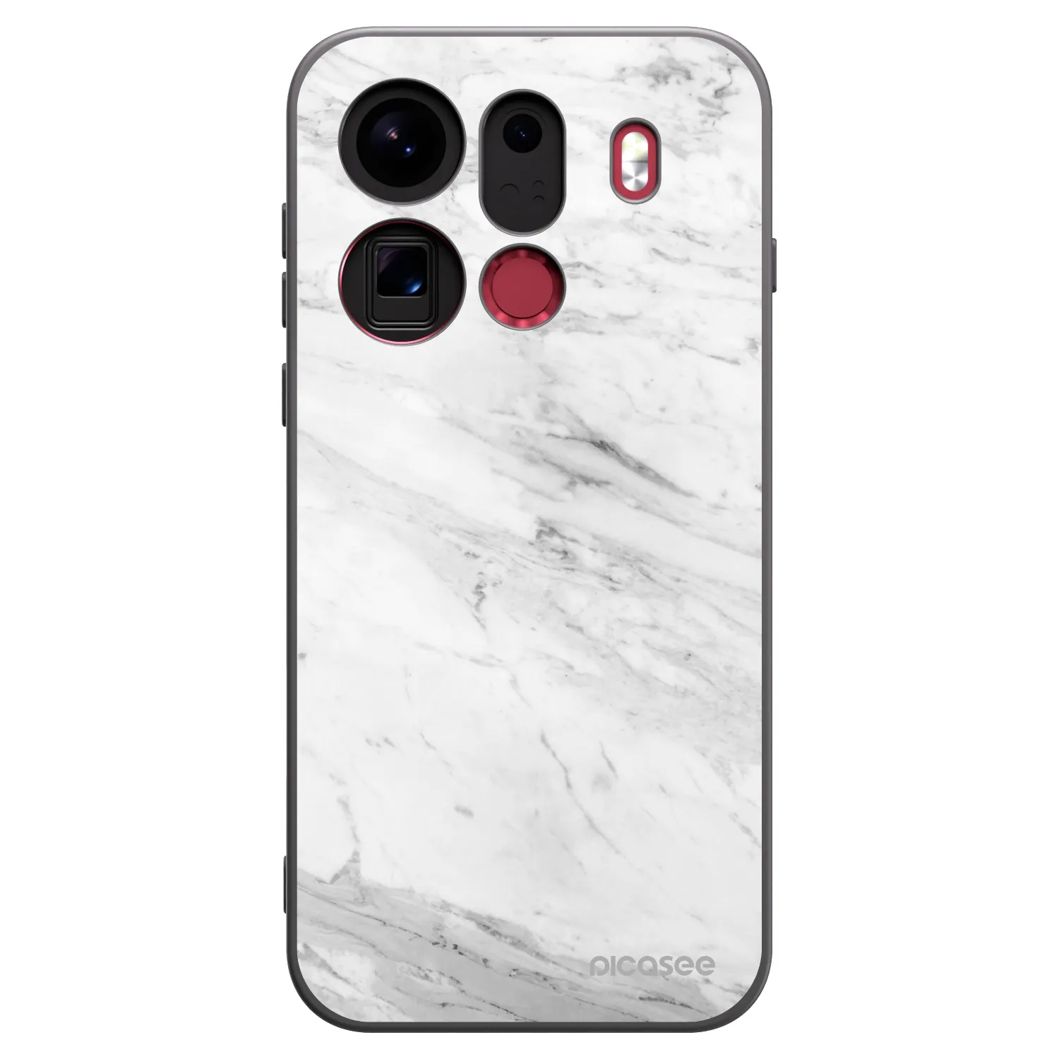 Picasee Μαύρη θήκη σιλικόνης για OPPO Find X9 Pro - White marble