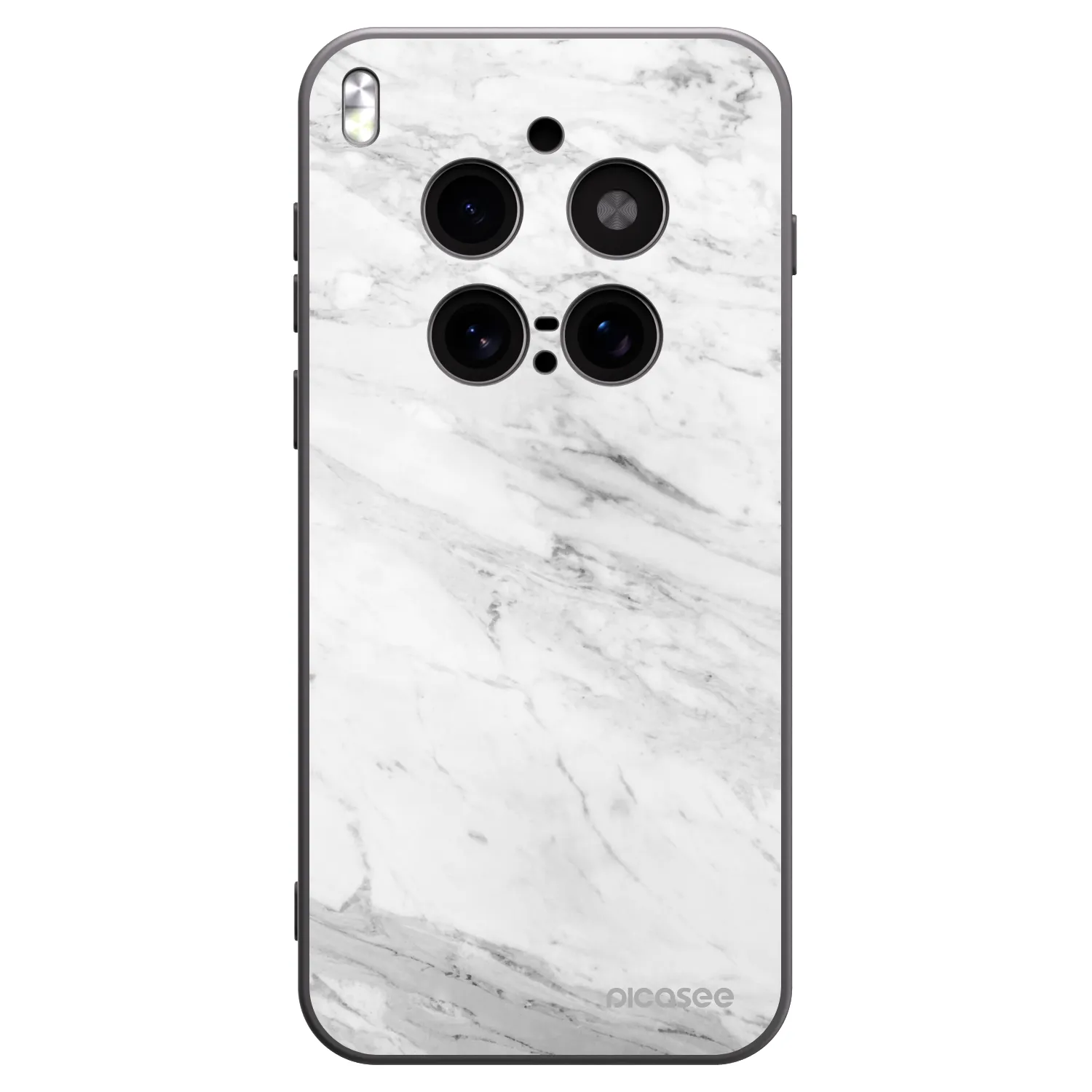 Picasee Μαύρη θήκη σιλικόνης για Vivo X300 Pro - White marble
