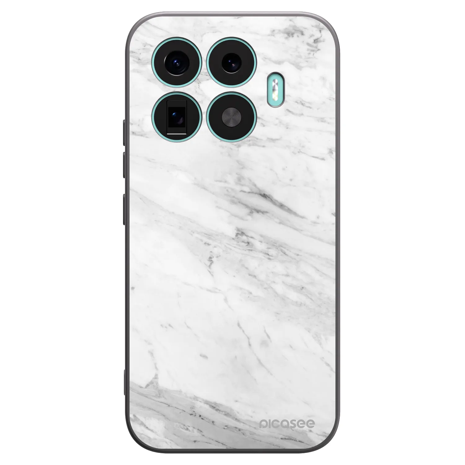 Picasee Μαύρη θήκη σιλικόνης για Xiaomi 17T - White marble