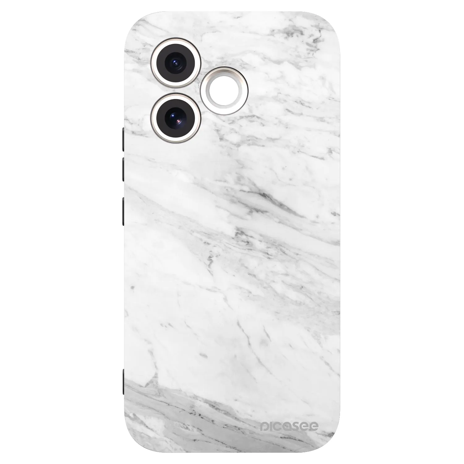 Picasee Μαύρη θήκη σιλικόνης για Honor 600 Lite - White marble
