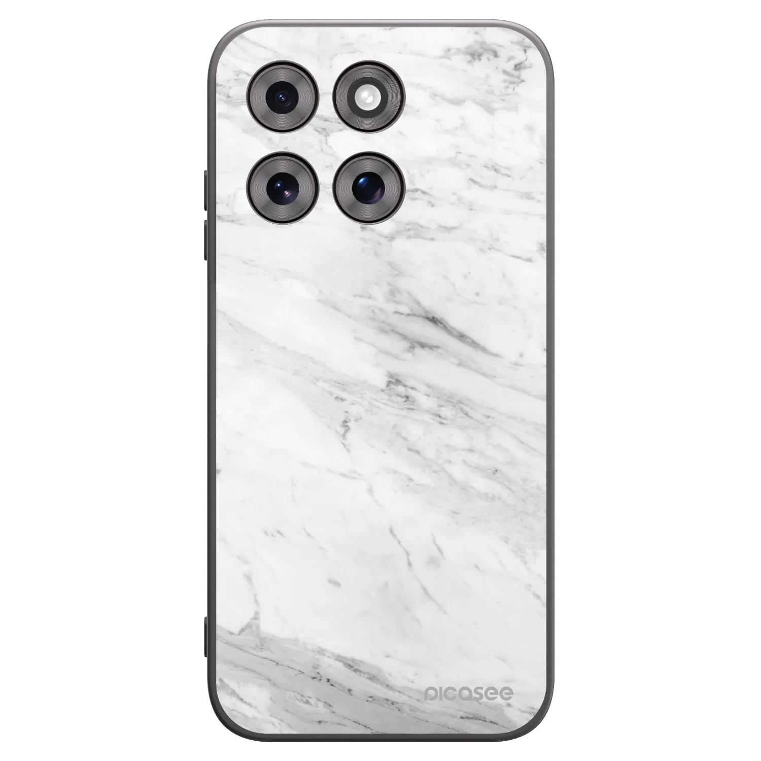 Picasee Μαύρη θήκη σιλικόνης για Motorola Moto G77 - White marble