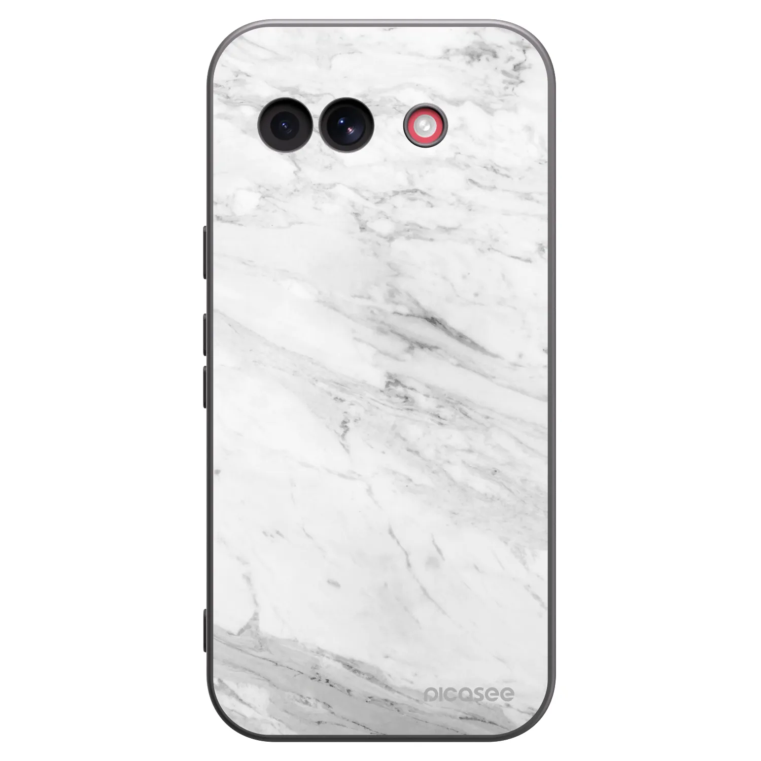 Picasee Μαύρη θήκη σιλικόνης για Google Pixel 10a - White marble