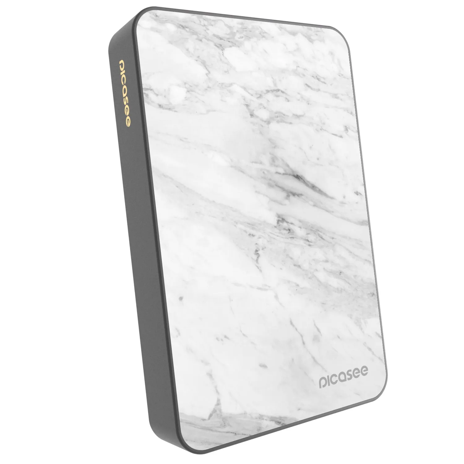 Picasee Powerbank με MagSafe 10 000 mAh Γκρί - White marble