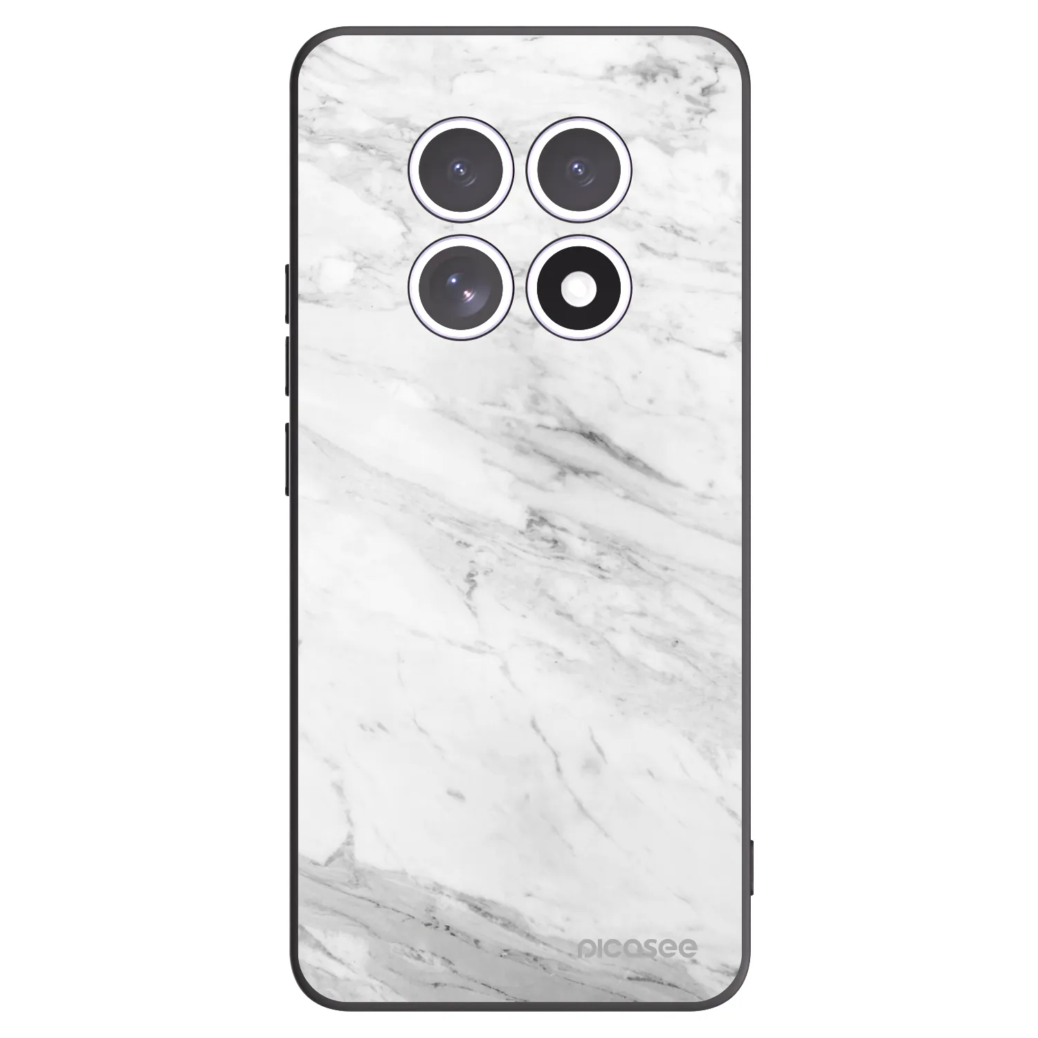 Picasee Μαύρη θήκη σιλικόνης για Xiaomi Redmi Note 15 5G - White marble