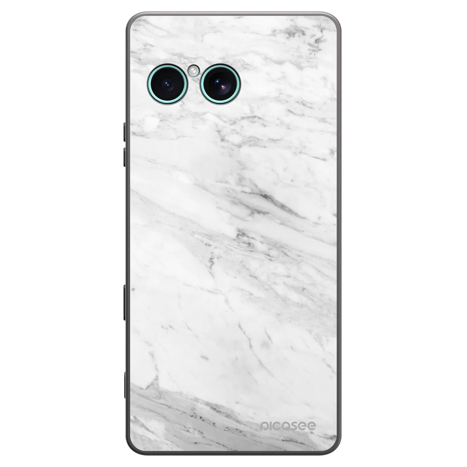 Picasee Μαύρη θήκη σιλικόνης για Sony Xperia 10 VII - White marble