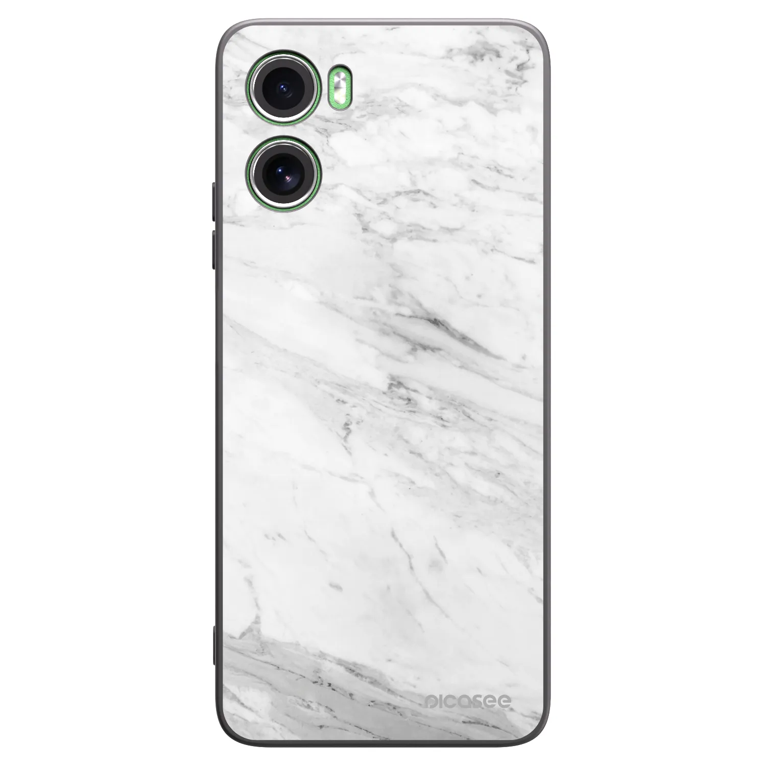 Picasee Μαύρη θήκη σιλικόνης για Motorola Moto G06 - White marble