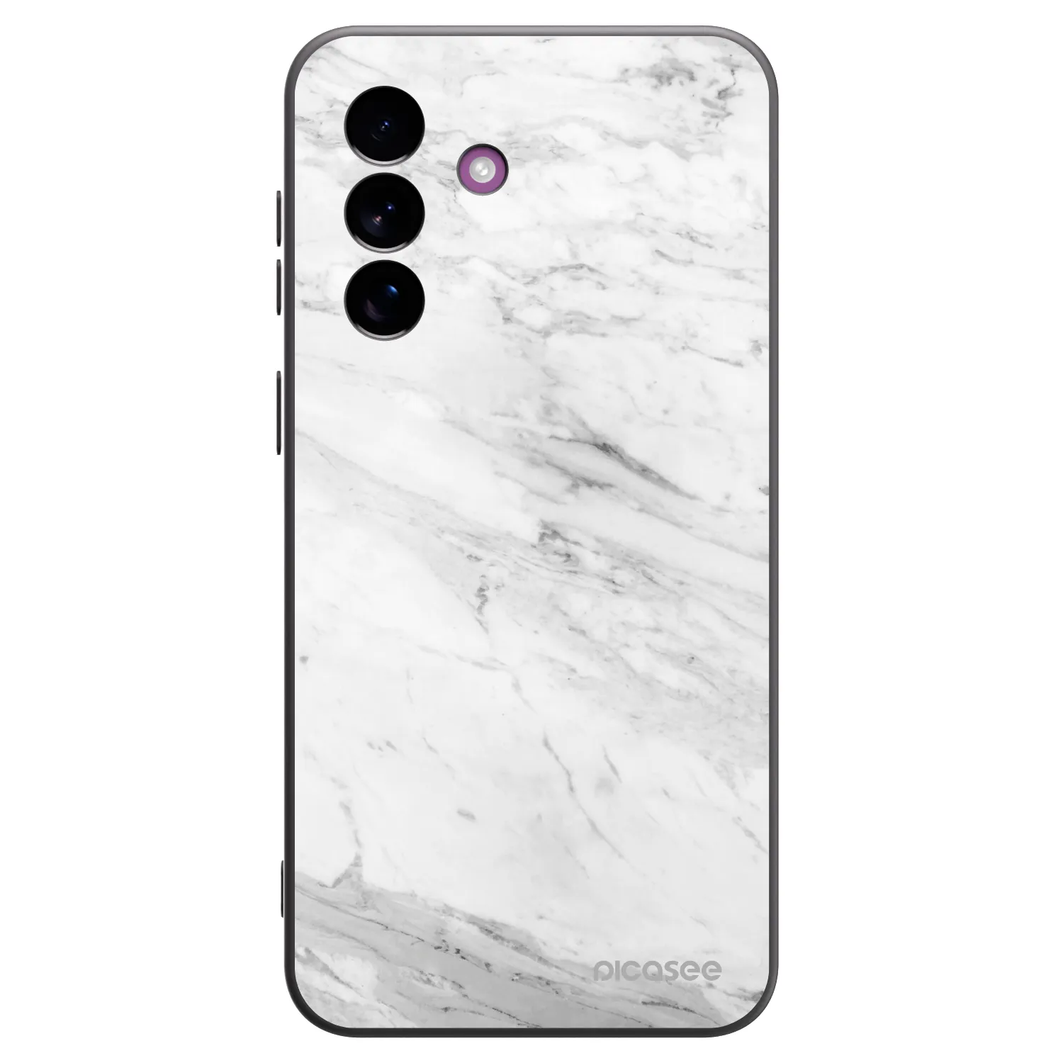 Picasee Μαύρη θήκη σιλικόνης για Samsung Galaxy A37 - White marble