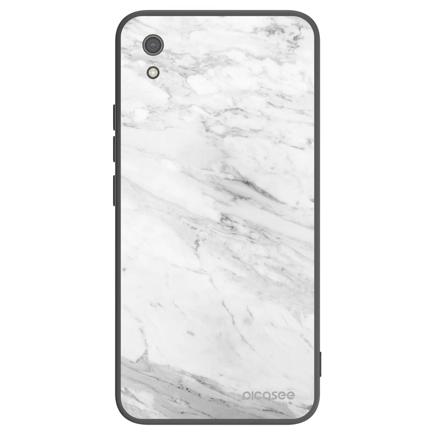 Picasee Μαύρη θήκη σιλικόνης για Xiaomi Redmi 7A - White marble