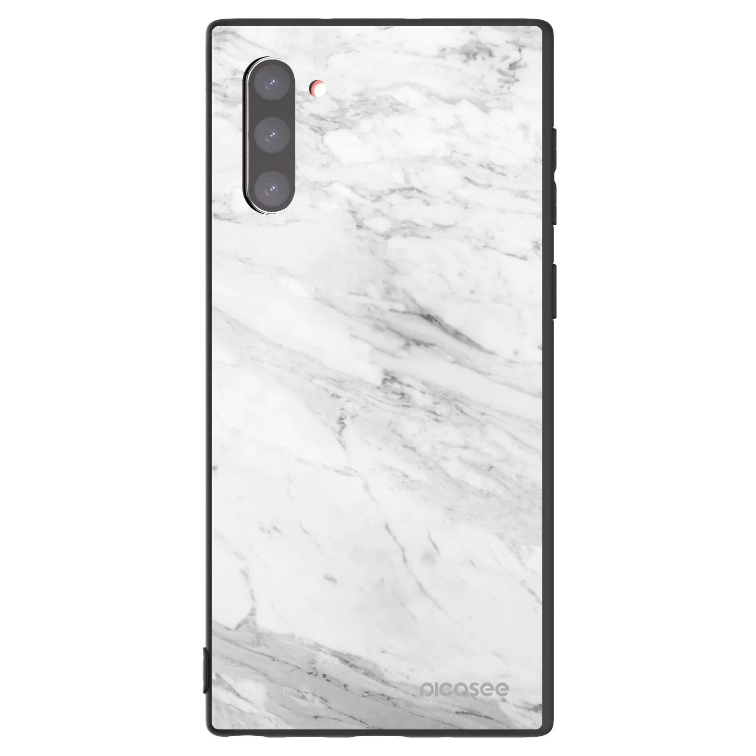 Picasee Μαύρη θήκη σιλικόνης για Samsung Galaxy Note 10 N970F - White marble