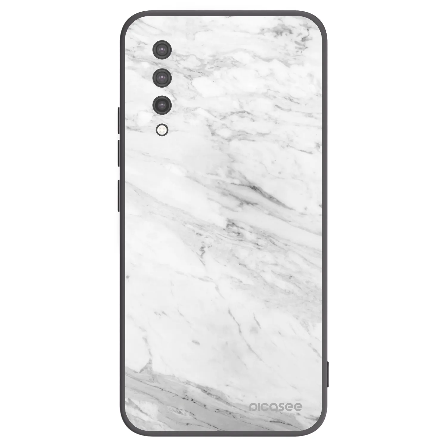 Picasee Μαύρη θήκη σιλικόνης για Xiaomi Mi 9 Lite - White marble