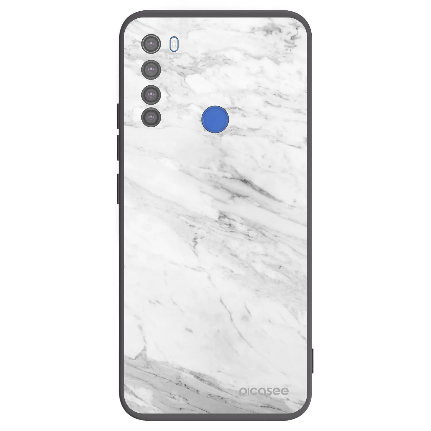 Picasee Μαύρη θήκη σιλικόνης για Xiaomi Redmi Note 8T - White marble