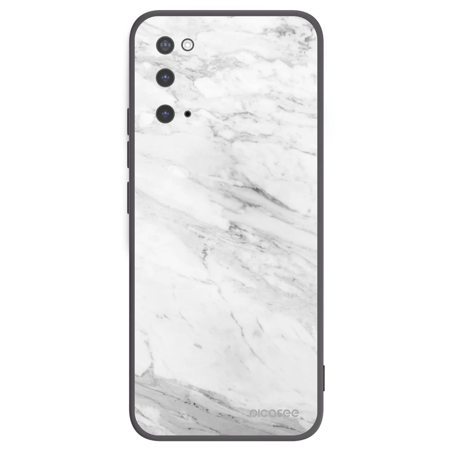 Picasee Μαύρη θήκη σιλικόνης για Samsung Galaxy S20 G980F - White marble