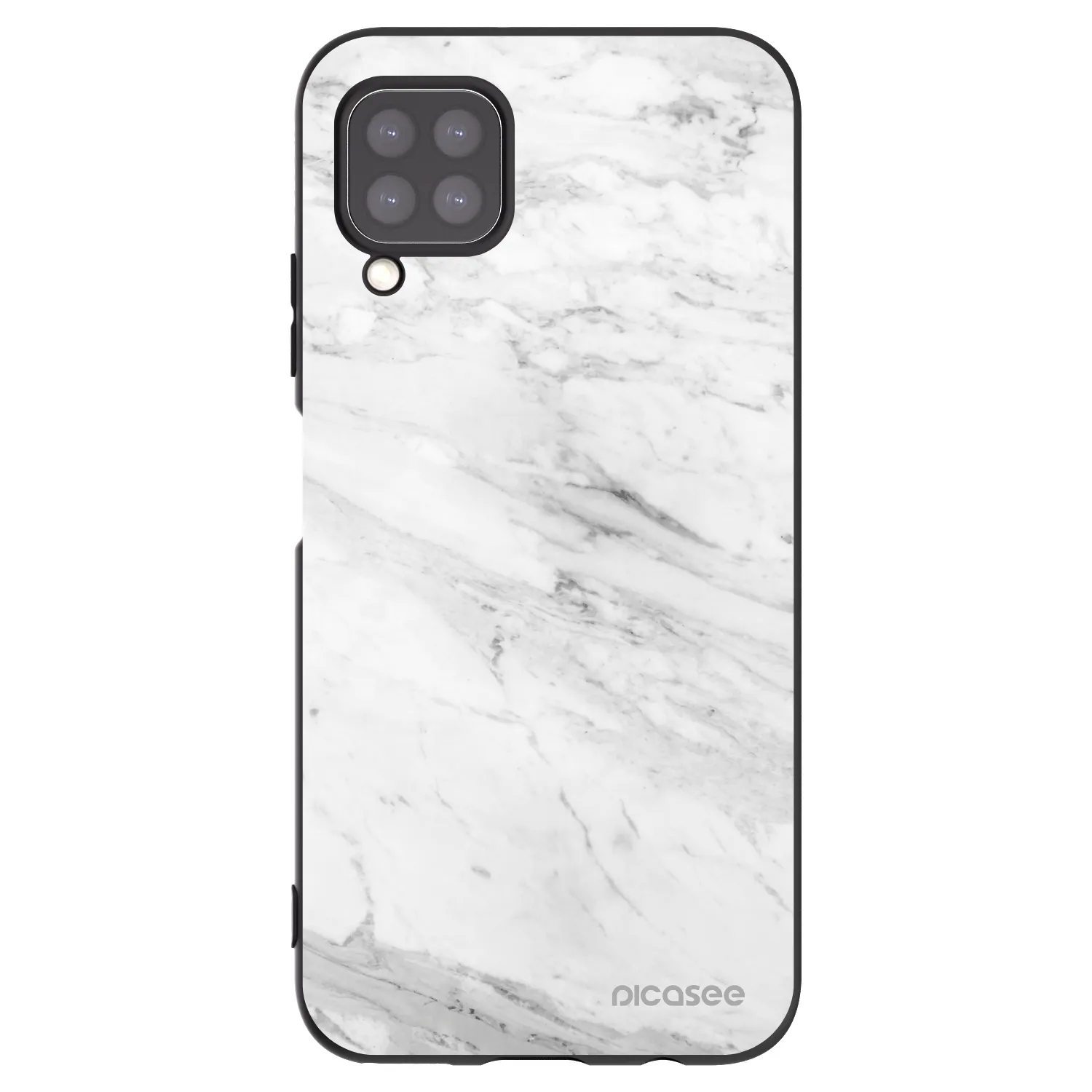 Picasee Μαύρη θήκη σιλικόνης για Huawei P40 Lite - White marble