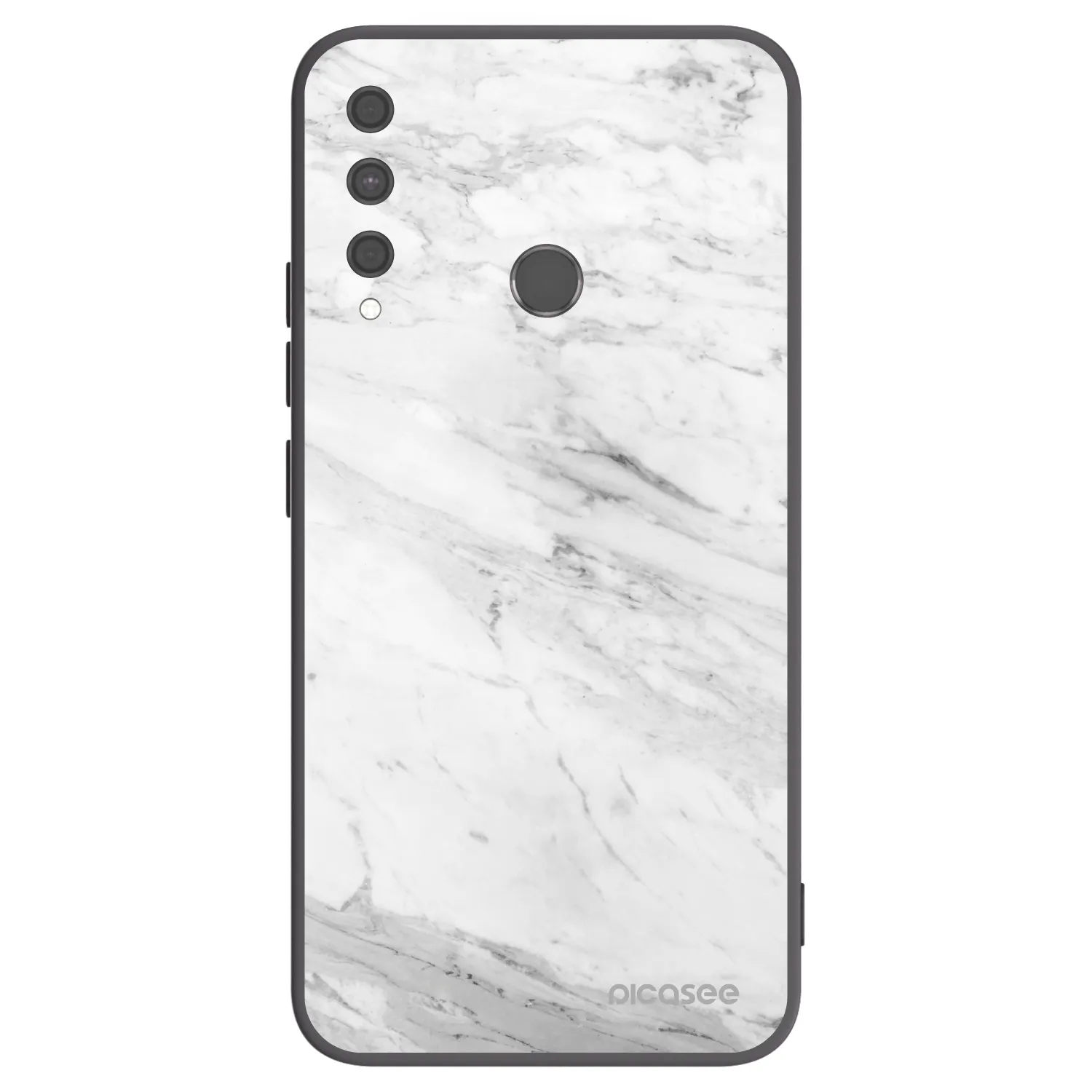 Picasee Μαύρη θήκη σιλικόνης για Huawei P40 Lite E - White marble