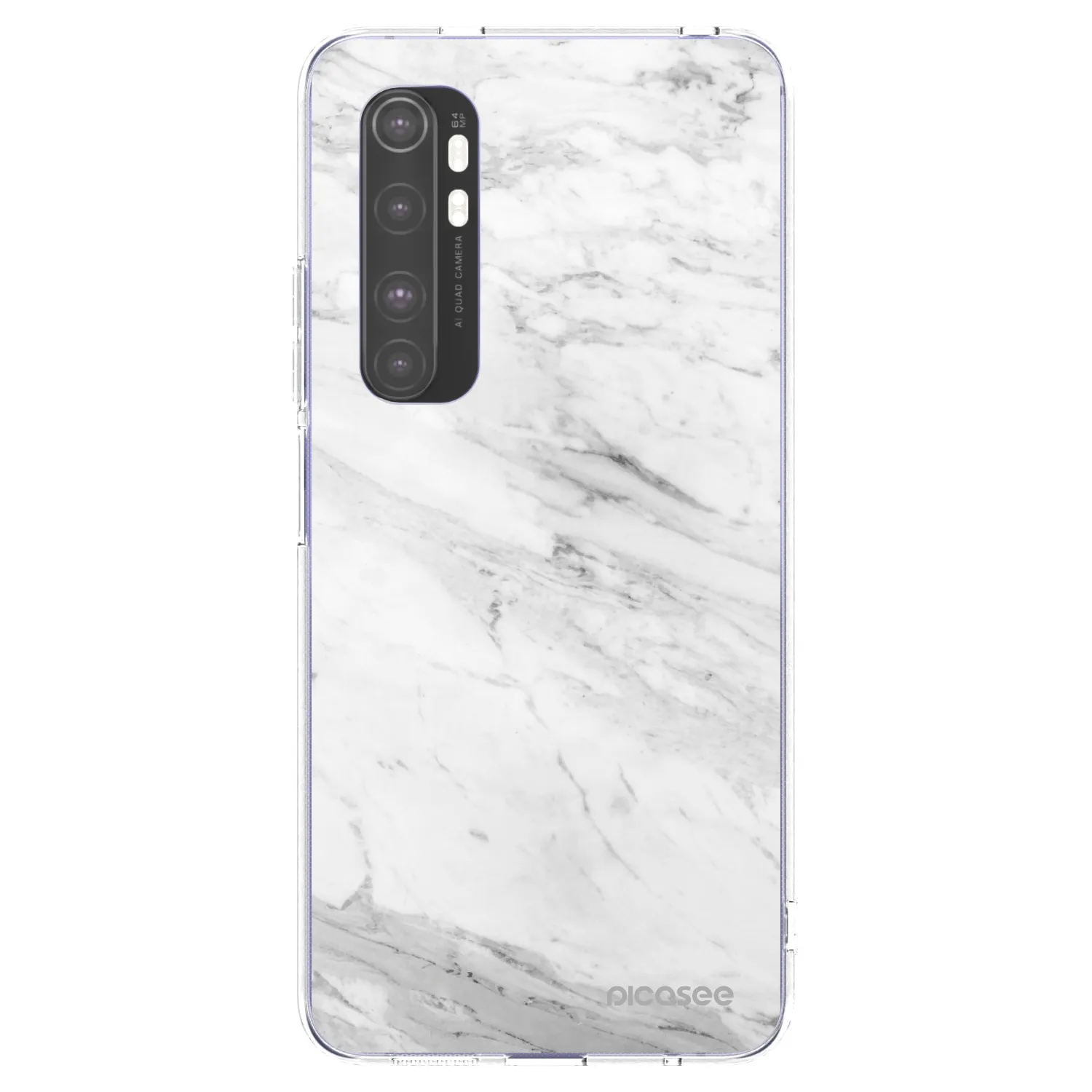 Picasee διαφανής θήκη σιλικόνης Xiaomi Mi Note 10 Lite - White marble