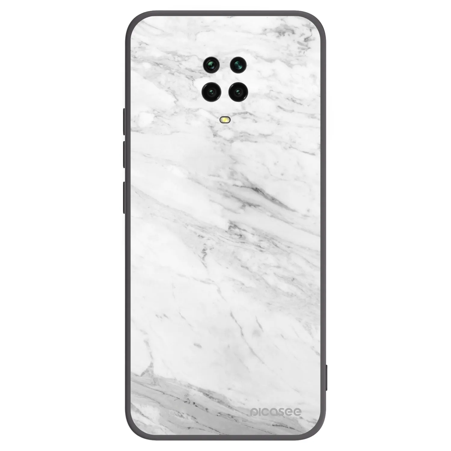 Picasee Μαύρη θήκη σιλικόνης για Xiaomi Redmi Note 9S - White marble