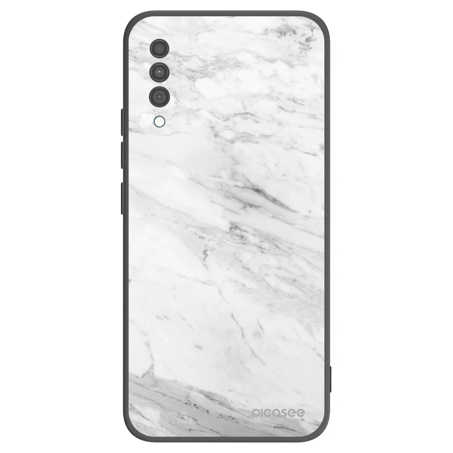 Picasee Μαύρη θήκη σιλικόνης για Samsung Galaxy A30s A307F - White marble
