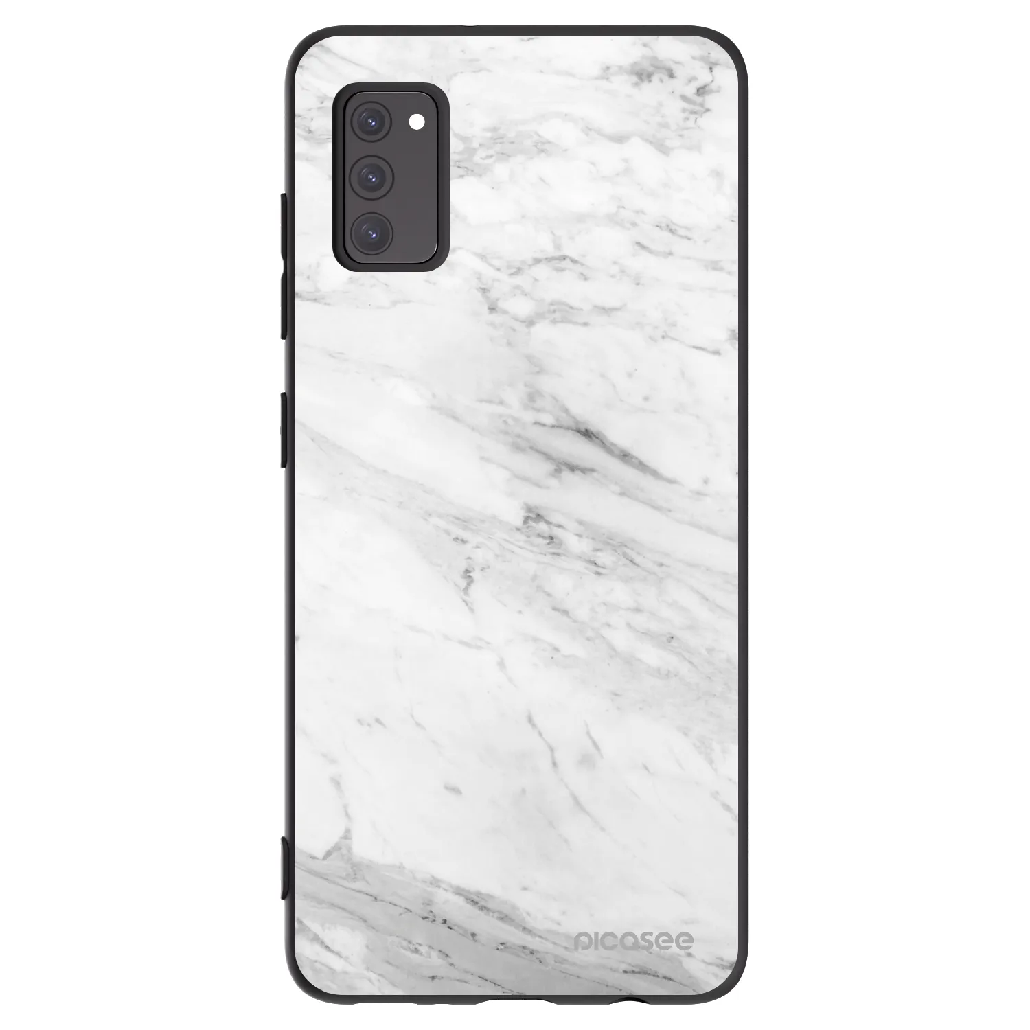 Picasee Μαύρη θήκη σιλικόνης για Samsung Galaxy A41 A415F - White marble