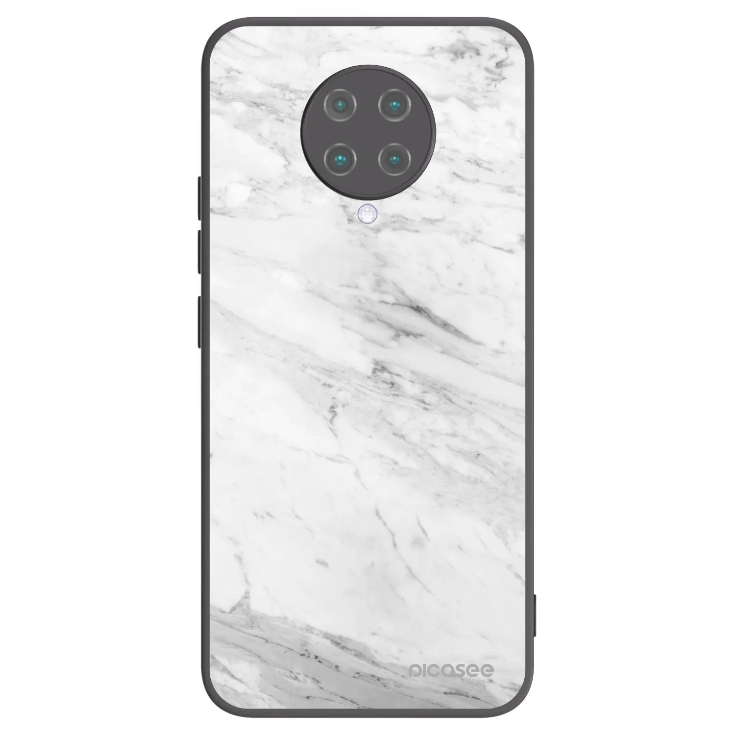 Picasee Μαύρη θήκη σιλικόνης για Xiaomi Poco F2 Pro - White marble