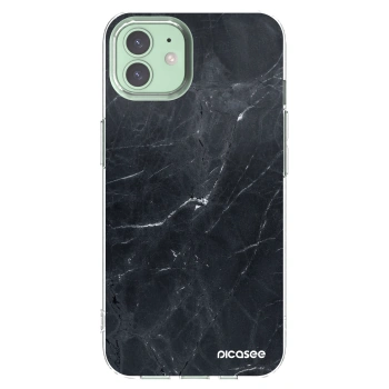 Picasee διαφανής θήκη σιλικόνης Apple iPhone 12 - Black marble