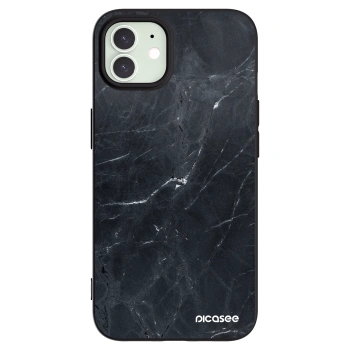 Picasee Μαύρη θήκη σιλικόνης για Apple iPhone 12 Pro - Black marble