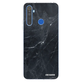 Picasee διαφανής θήκη σιλικόνης Realme 5 - Black marble
