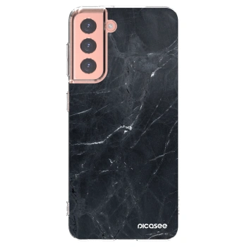 Picasee διαφανής θήκη σιλικόνης Samsung Galaxy S21 5G G991B - Black marble