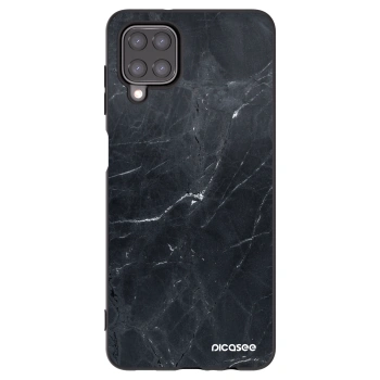 Picasee Μαύρη θήκη σιλικόνης για Samsung Galaxy A12 A125F - Black marble