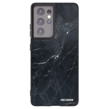 Picasee Μαύρη θήκη σιλικόνης για Samsung Galaxy S21 Ultra 5G G998B - Black marble