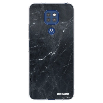 Picasee διαφανής θήκη σιλικόνης Motorola Moto G9 Play - Black marble