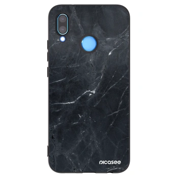 Picasee Μαύρη θήκη σιλικόνης για Huawei P20 Lite - Black marble