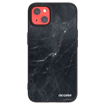 Picasee Μαύρη θήκη σιλικόνης για Apple iPhone 13 - Black marble